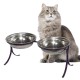 Comedouro Alto para Gatos em Inox Duplo – Roxo