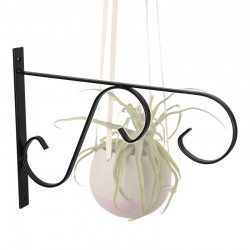 Suporte Gancho Mão Francesa Para Vasos Flores Preto
