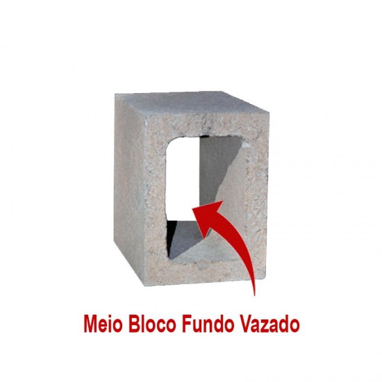 Forma para Meio Bloco de Concreto N14 Manual com Fundo Vazado