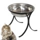 Comedouro Alto para Gatos em Inox Simples 580ml – Preto