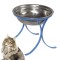 Comedouro Alto para Gatos em Inox Simples 580ml – Azul