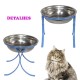 Comedouro Alto para Gatos em Inox Simples 580ml – Azul