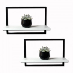 Kit 2 Prateleira Quadro Retangular Horizontal 40x28 Branco