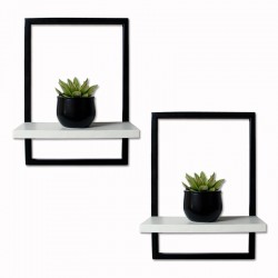 Kit 2 Prateleira Quadro Retangular Vertical 40x28 Branco