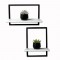 Kit 2 Prateleira Quadro Retangular Vertical e Horizontal  40x28 Branco