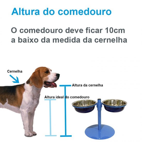 Comedouro Metal Duplo Médio com Altura Regulável – Verde Pigmentado