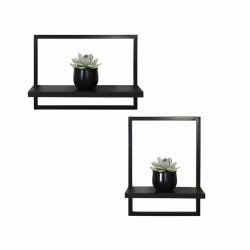 Kit 2 Prateleira Quadro Retangular Vertical e Horizontal  40x28 Preto