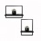 Kit 2 Prateleira Quadro Retangular Vertical e Horizontal  40x28 Preto